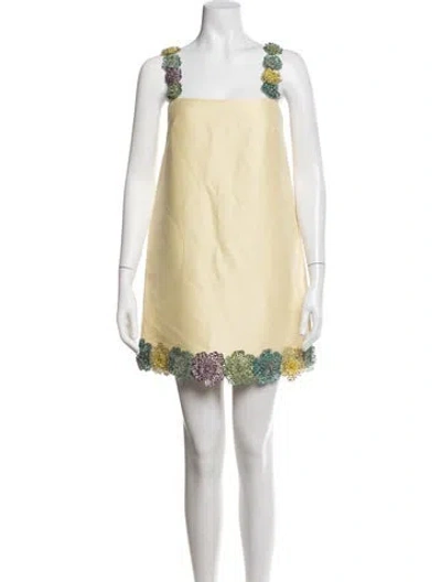 Pre-owned Alemais Square Neckline Mini Dress W/ Tags In Yellow