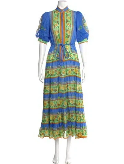 Pre-owned Alemais Striped Long Dress In Blue