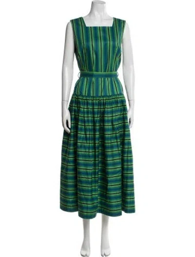 Pre-owned Alemais Striped Long Dress W/ Tags In Green