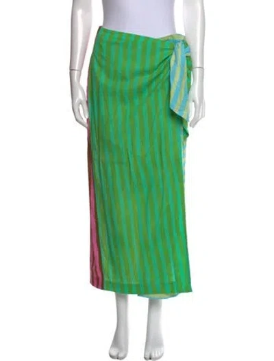 Pre-owned Alemais Striped Long Skirt In Green
