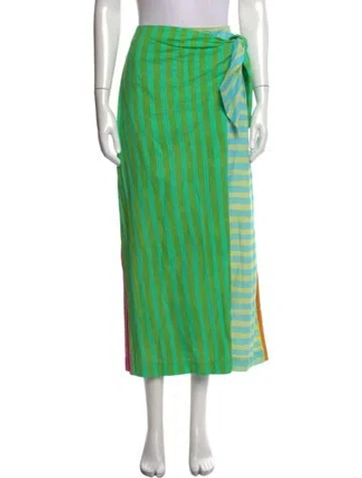 Pre-owned Alemais Striped Long Skirt In Green
