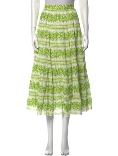 Pre-owned Alemais Striped Midi Length Skirt In Green