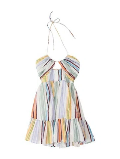 Pre-owned Alemais Striped Mini Dress In Blue