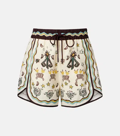 Alemais Alémais Sun Dancer Printed Linen Shorts In Multi