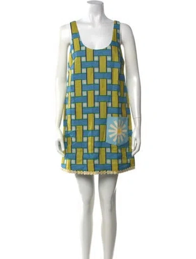Pre-owned Alemais Sunlounge Mini Dress In Blue