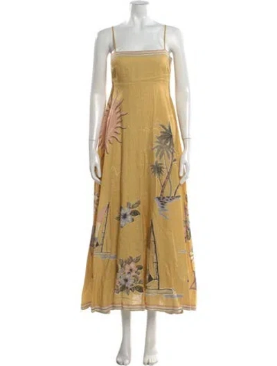 Pre-owned Alemais Sunset Shades Long Dress In Yellow