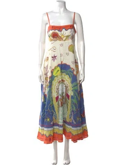 Pre-owned Alemais 'surrealist Summer' Long Dress In Neutrals