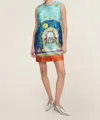 Alemais Surrealist Summer Crepe Mini Dress In Multi