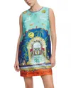Alemais Surrealist Summer Crepe Mini Dress In Multi