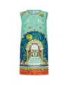 Alemais Surrealist Summer Crepe Mini Dress In Multi