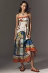 Alemais Surrealist Summer Sleeveless Linen Midi Sundress In Multicolor