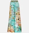 Alemais Swell Printed Silk Twill Pants In Multicoloured