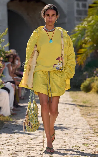 Alemais Alémais Teo Twill Pull-on Shorts In Yellow