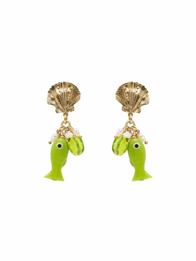 Alemais Tesori Fish Charm Drop Earring In Gold
