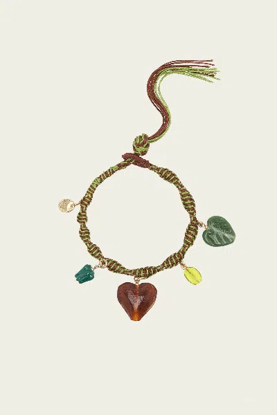 Alemais Tesori Verde Macrame Charm Bracelet In Black