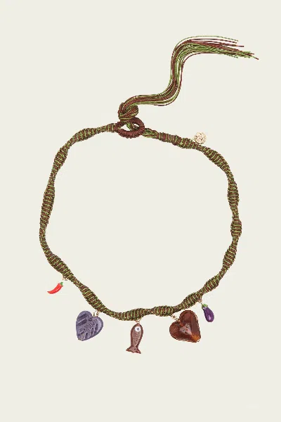 Alemais Tesori Verde Macrame Necklace In Green