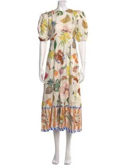 Pre-owned Alemais Theo Long Dress In Neutral