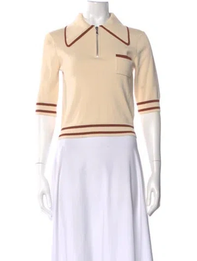 Pre-owned Alemais Three-quarter Sleeve Polo In Neutral