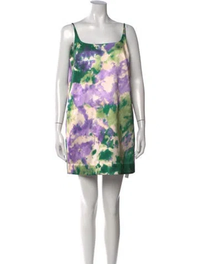 Pre-owned Alemais Tie-dye Print Mini Dress W/ Tags In Pink