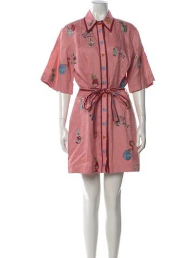 Pre-owned Alemais Timmy Mini Shirt Dress Mini Dress W/ Tags In Pink