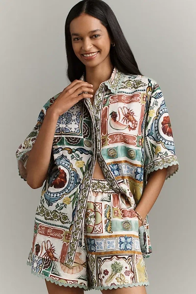 Alemais Tommasina Linen Buttondown Shirt In Multi