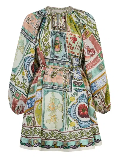 Alemais Tommasina Printed Mini Dress In Multi