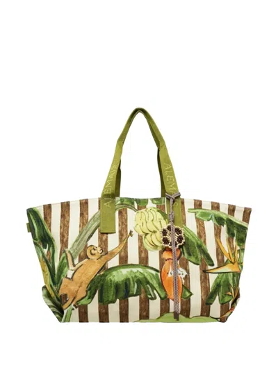 Alemais Toucan Tango Canvas Tote Bag In Orange