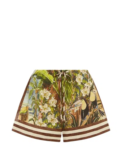 Alemais Toucan Tango Shorts In Green