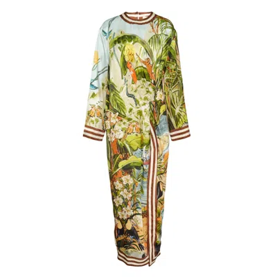 Alemais Tropical-print Knot-detail Maxi Dress In Multi