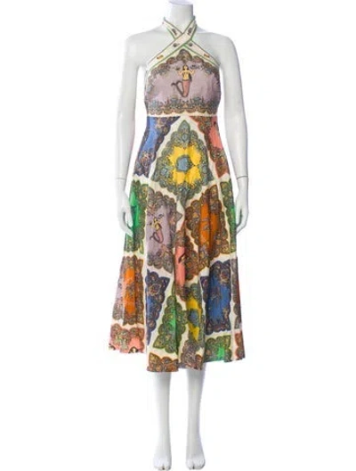 Pre-owned Alemais Trippi Troppo Midi Length Dress In Multi