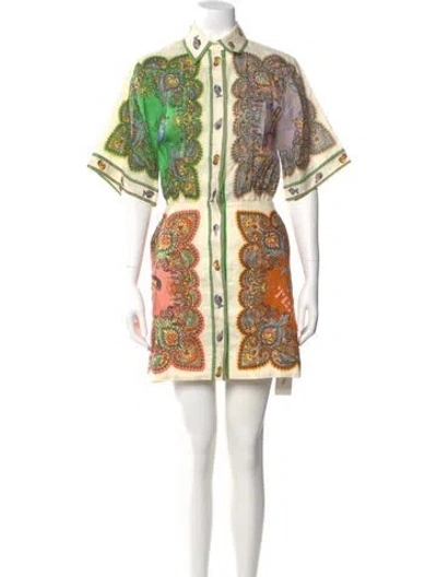 Pre-owned Alemais Trippy Troppo Mini Dress In Neutral