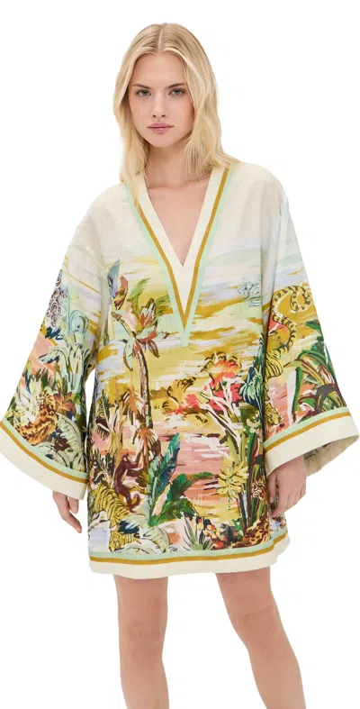 Alemais Jungle Boogie V-neck Printed Mini Dress In Multi