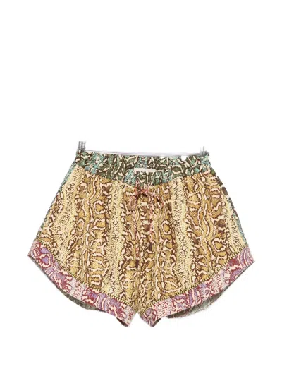 Alemais Varna Snake-print Shorts In Blue