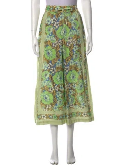 Pre-owned Alemais Velma Wide Leg Pants In Green