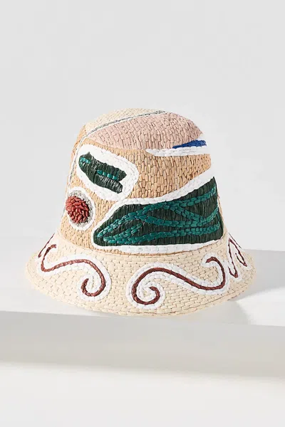 Alemais Velora Raffia Bucket Hat In Neutral