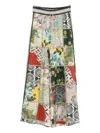 Alemais Vibrant Patchwork Pants With Drawstring Waist And Straight Leg Cut In Multi