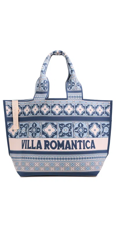 Alemais Villa Romantic Jacquard Maxi Tote Blue Blue