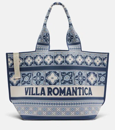 Alemais Alémais Villa Romantica Maxi Jacquard Tote Bag In Blue