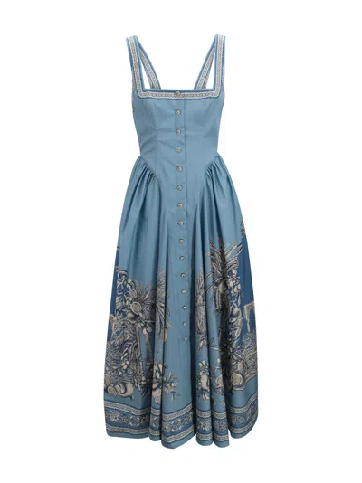 Alemais Villa Romantica Midi Dress In Blue