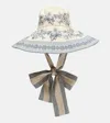 Alemais Alémais Villa Romantica Printed Linen Sun Hat In Blue