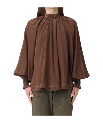 Alemais Vito Lantern Sleeve Cover-up In Brown