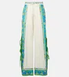 Alemais Vivianna Printed High-rise Wide-leg Pants In White