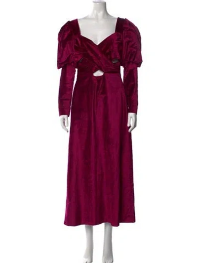 Pre-owned Alemais V-neck Long Dress In Purple