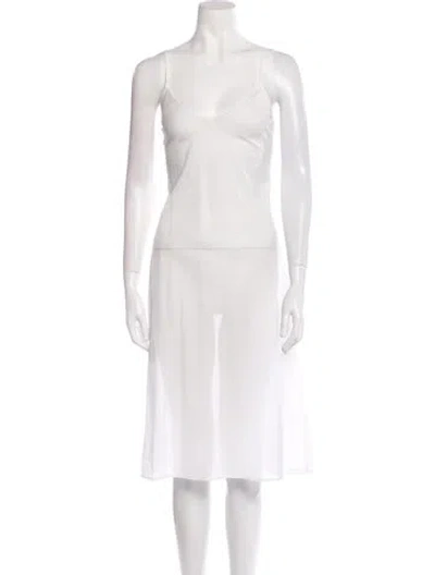 Pre-owned Alemais V-neck Midi Length Dress In White