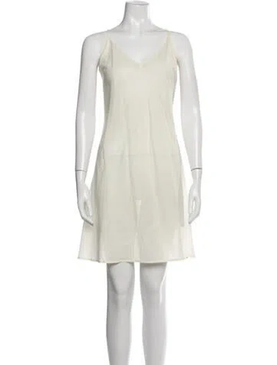 Pre-owned Alemais V-neck Mini Dress In White