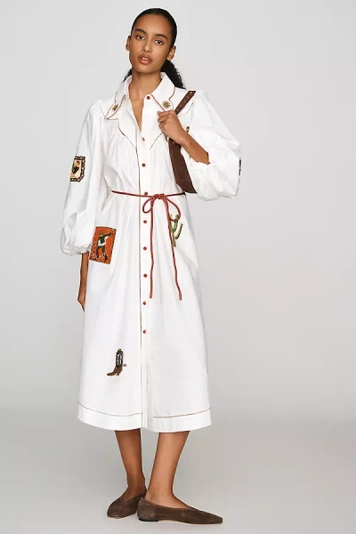 Alemais Westwood 100% Cotton Midi Shirtdress In White