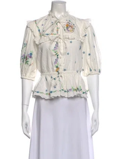 Pre-owned Alemais Willa Floral Print Blouse In Neutral
