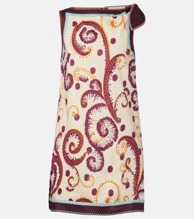 Alemais Wilson Floral-print Linen And Silk-blend Twill Mini Dress In Multi