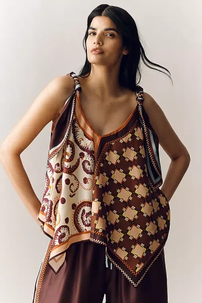 Alemais Wilson Printed Silk-twill Top In Multi