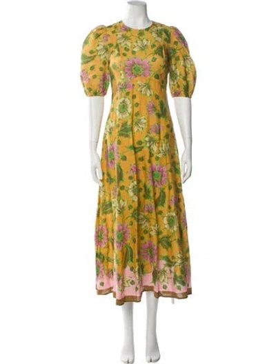 Pre-owned Alemais Winnie Long Dress In Yellow